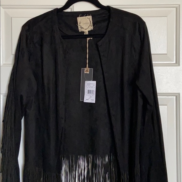 BNWT Sea Gypsies by Lost Black Suede Fringe Jacket - Picture 2 of 7